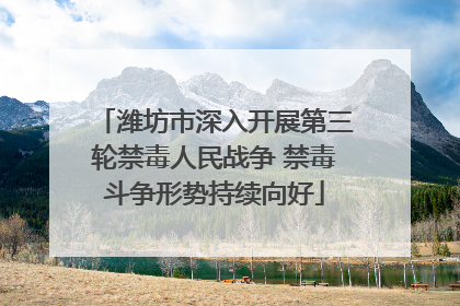 潍坊市深入开展第三轮禁毒人民战争 禁毒斗争形势持续向好